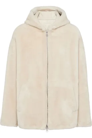 Prada Fårskinnsjacka med huva
