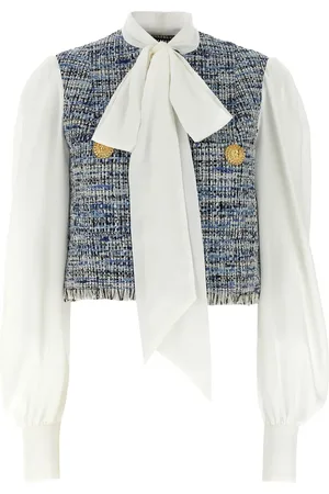 Balmain Blus med tweedpanel