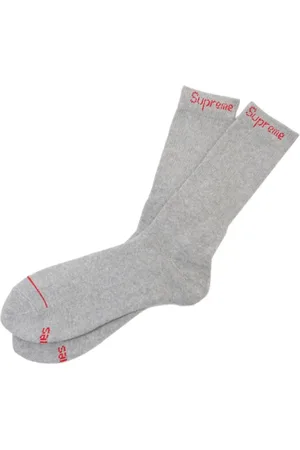 Supreme X Hanes Crew Heather Grey strumpor (pack med fyra)