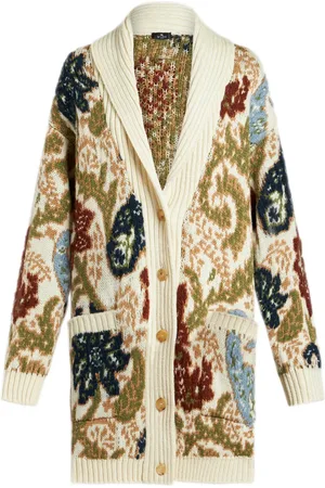 Etro Paisleymönstrad stickad kofta i jacquard