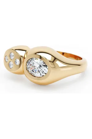 LOEV Curve diamantring i 18K återvunnet gult guld