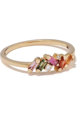 Suzanne Kalan Rainbow ring i 18K gult guld med safir