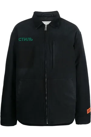 Heron Preston Jeansjacka med broderad logotyp