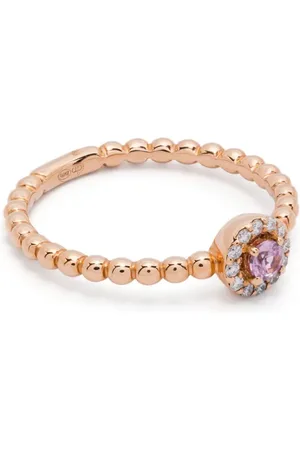 ROSEKEY Ring i 18K roséguld med diamant och safir