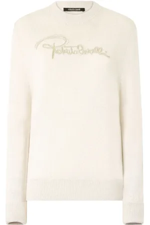 Roberto Cavalli Stickad pullover med logotyp