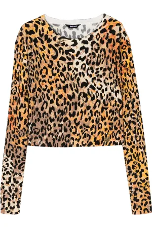 Roberto Cavalli Djurmönstrat stickat linne