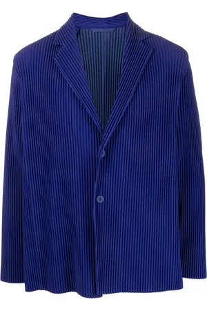 Issey Miyake Ribbad enkelknäppt blazer