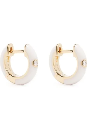 EF Collection Diamantörhängen i 14K gult guld och emalj