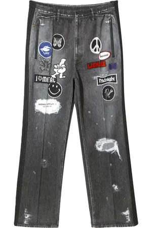 Pins & Needles Sweatjeans med lappdetalj