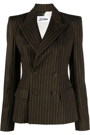 Jean Paul Gaultier Kritstrecksrandig dubbelknäppt blazer