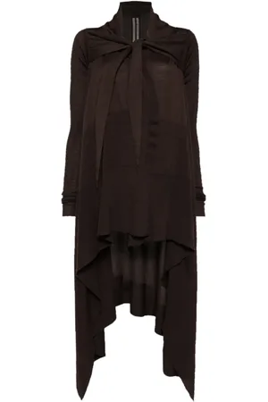 Rick Owens Lång omlottkappa med knytning