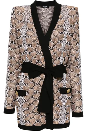 Balmain Ormskinnsmönstrad kofta
