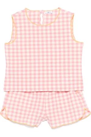 Il gufo Set med ginghamrutiga shorts