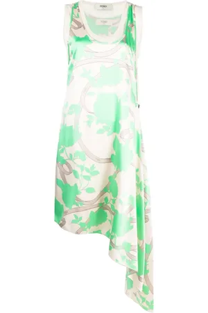 Fendi Draperad klänning med blommigt motiv