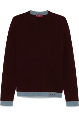 Gucci Intarsiastickad ulltröja