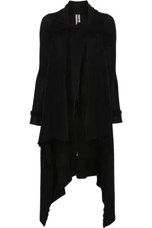 Rick Owens Lång omlottkappa med knytning