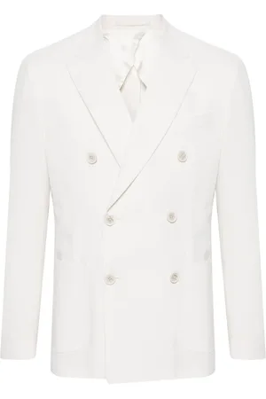 LARDINI Dubbelknäppt blazer med blombrosch