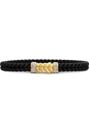 David Yurman Chevronmönstrat armband i 18K gult guld (6 mm)