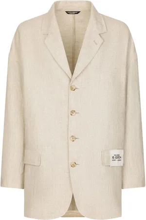 Dolce & Gabbana Enkelknäppt blazer med logotypmärke
