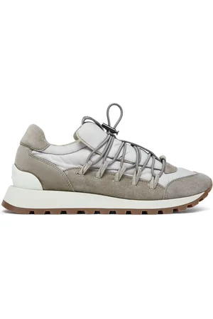 Brunello Cucinelli Lädersneakers med panel