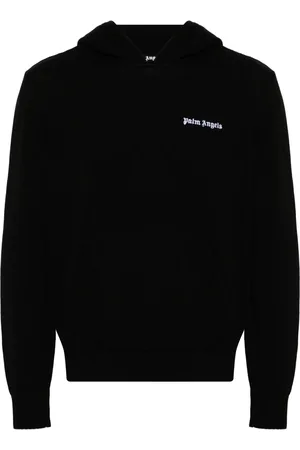 Palm Angels Stickad hoodie med broderad logotyp