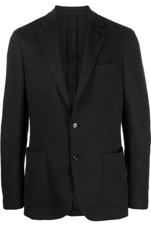 LARDINI Enkelknäppt blazer med brosch