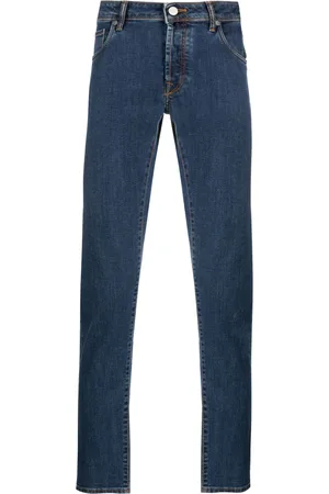 Incotex Raka byxor i tvättad denim
