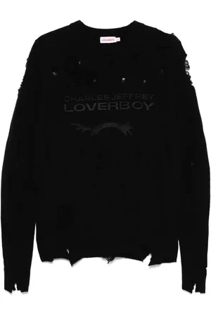 Charles Jeffrey Loverboy Tröja med logotyp och slitning