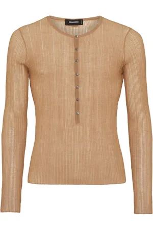 Dsquared2 Finstickad tröja med logotypplakett