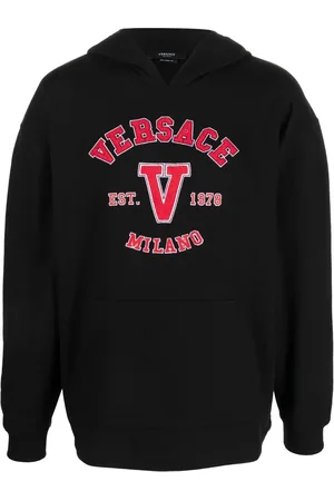 VERSACE Hoodie med logotypmärke