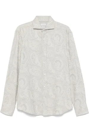Brunello Cucinelli Paisleymönstrad skjorta i jacquard