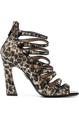 Dsquared2 Leopardmönstrade sandaler med glitter