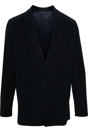 Issey Miyake Plisserad enkelknäppt blazer