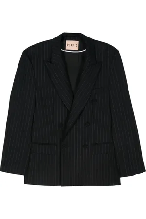 Plan C Kritstrecksrandig blazer