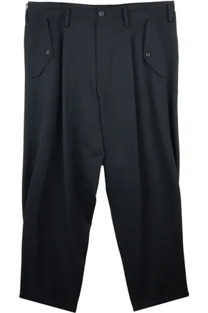 YOHJI YAMAMOTO Raka byxor med plisserad detalj