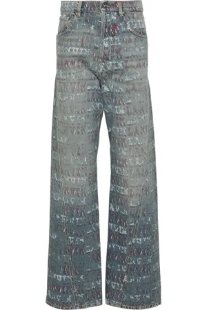 Lanvin X Future jeans med logotyp