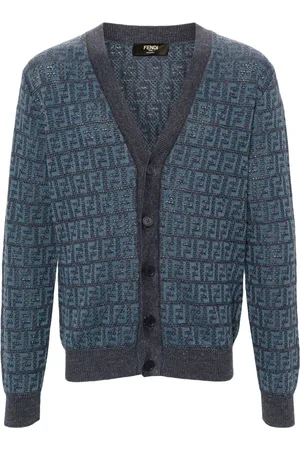 Fendi FF stickad kofta i jacquard