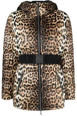 Roberto Cavalli Leopardmönstrad vadderad jacka