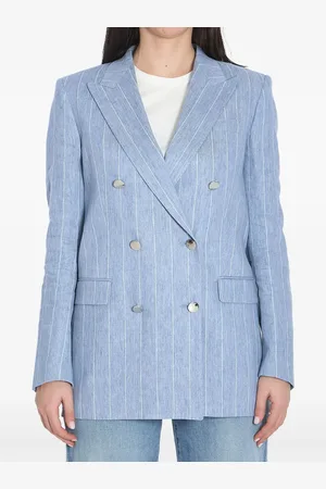 TAGLIATORE Kritstrecksrandig dubbelknäppt blazer