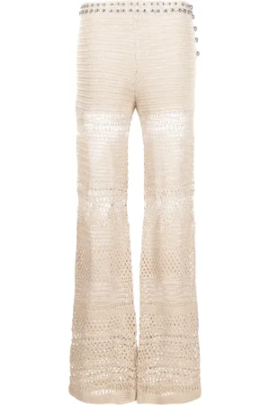 Paco rabanne Stickade byxor med hög midja