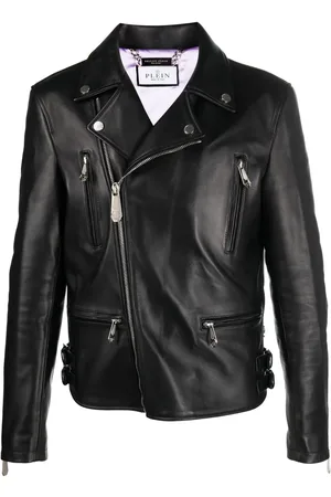 Philipp Plein Skinnjacka med logotypplakett