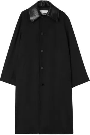 Jil Sander Kappa med läderkrage