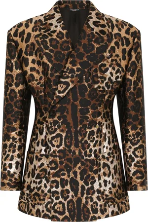 Dolce & Gabbana Leopardmönstrad blazer i jacquard