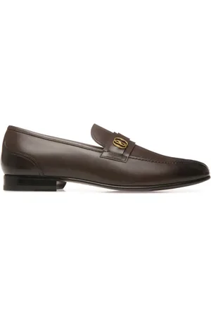 Bally Sadei läderloafers med logotypplakett