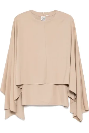 GOEN.J Linne med draperad cape