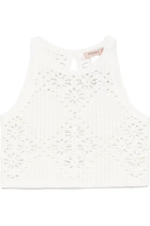 Twin-Set Virkstickad croptop