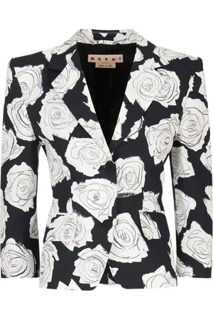 Marni Aurora rosmönstrad blazer