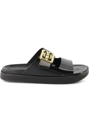 Givenchy Lädertofflor med logotypplakett