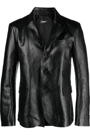 VERSACE Enkelknäppt skinnblazer