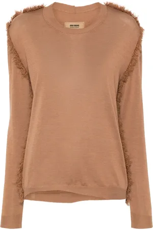 UMA WANG Kabelstickad jumper med fransdetalj